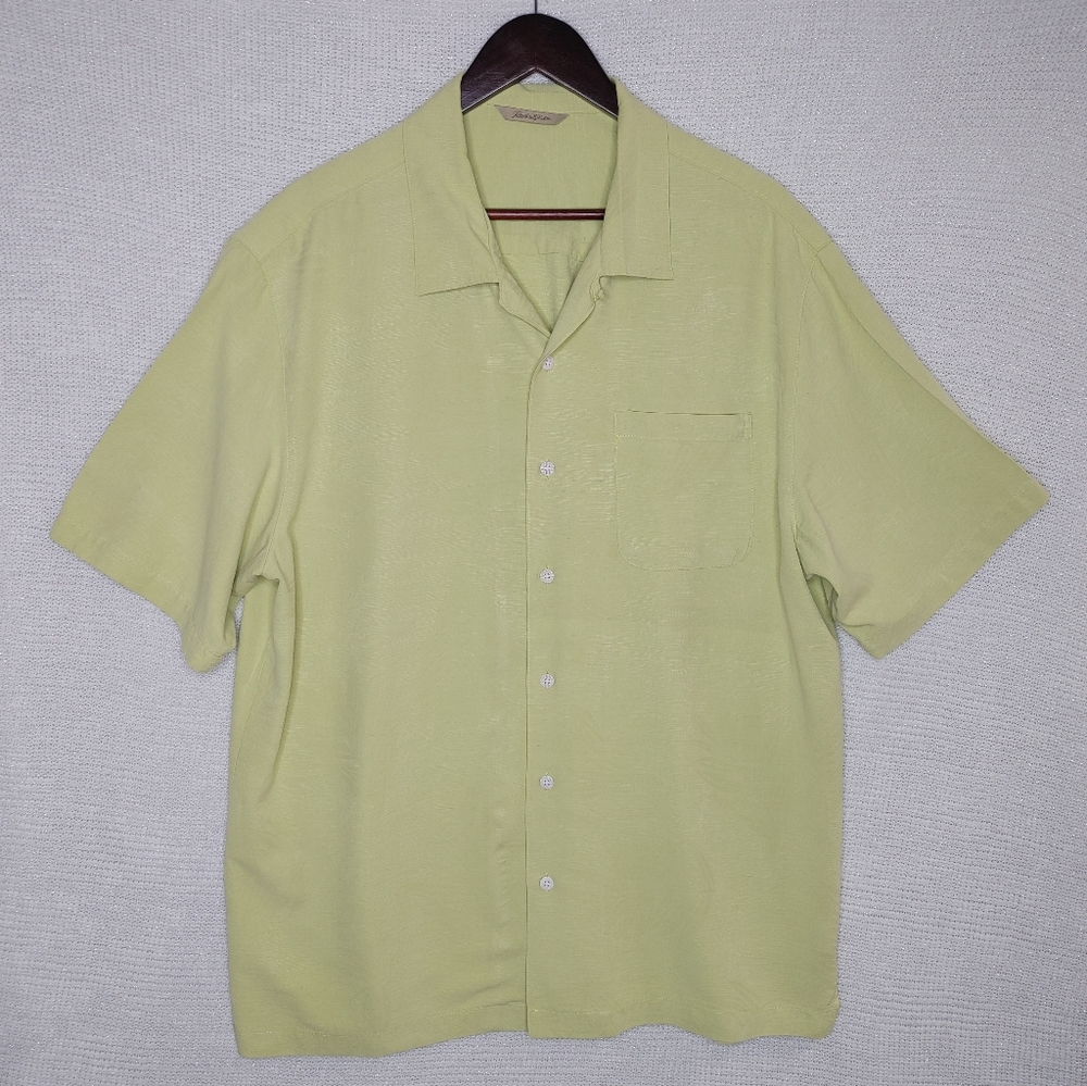 Paradise Collection Silk Shirt, Lime XL